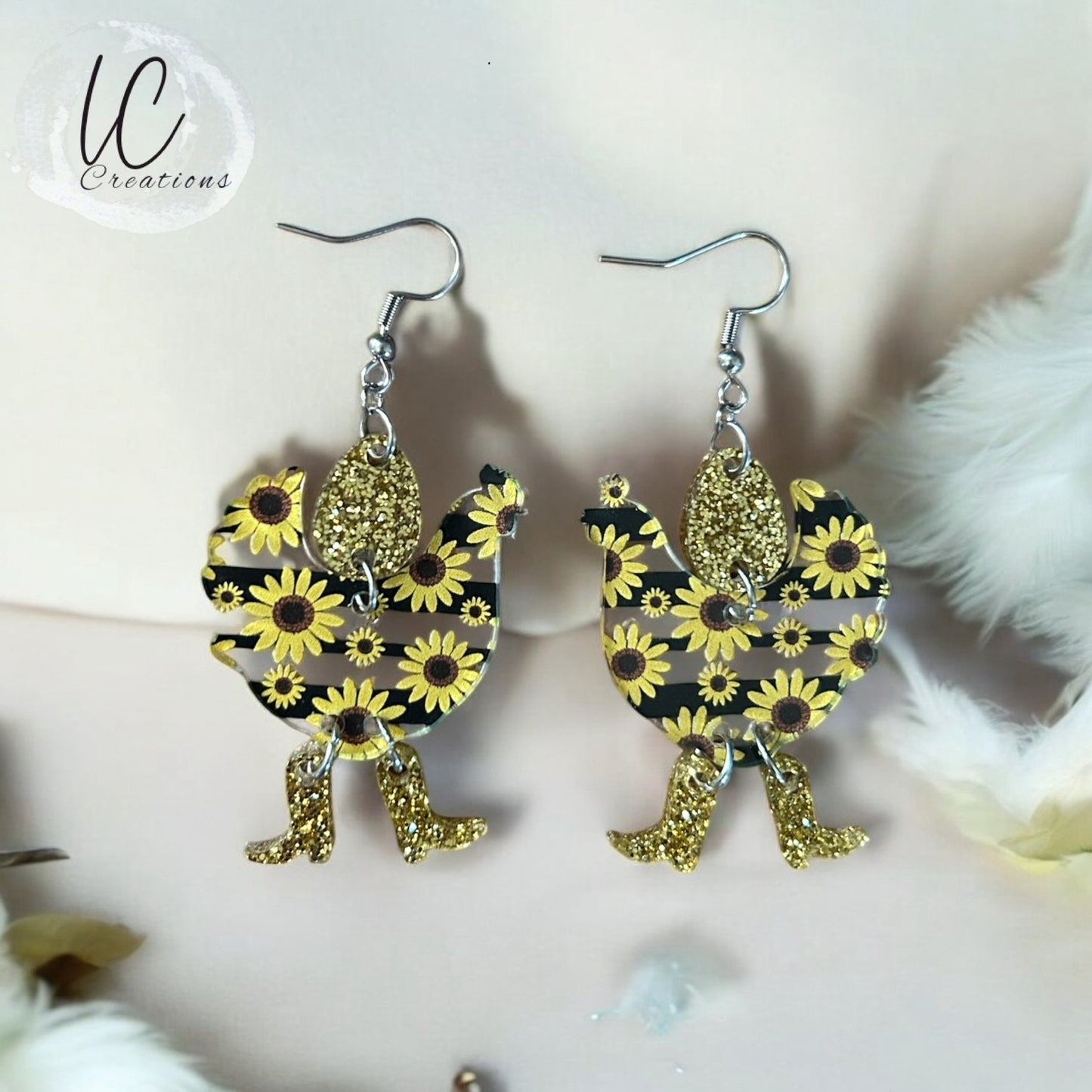 Hen & Sunflowers