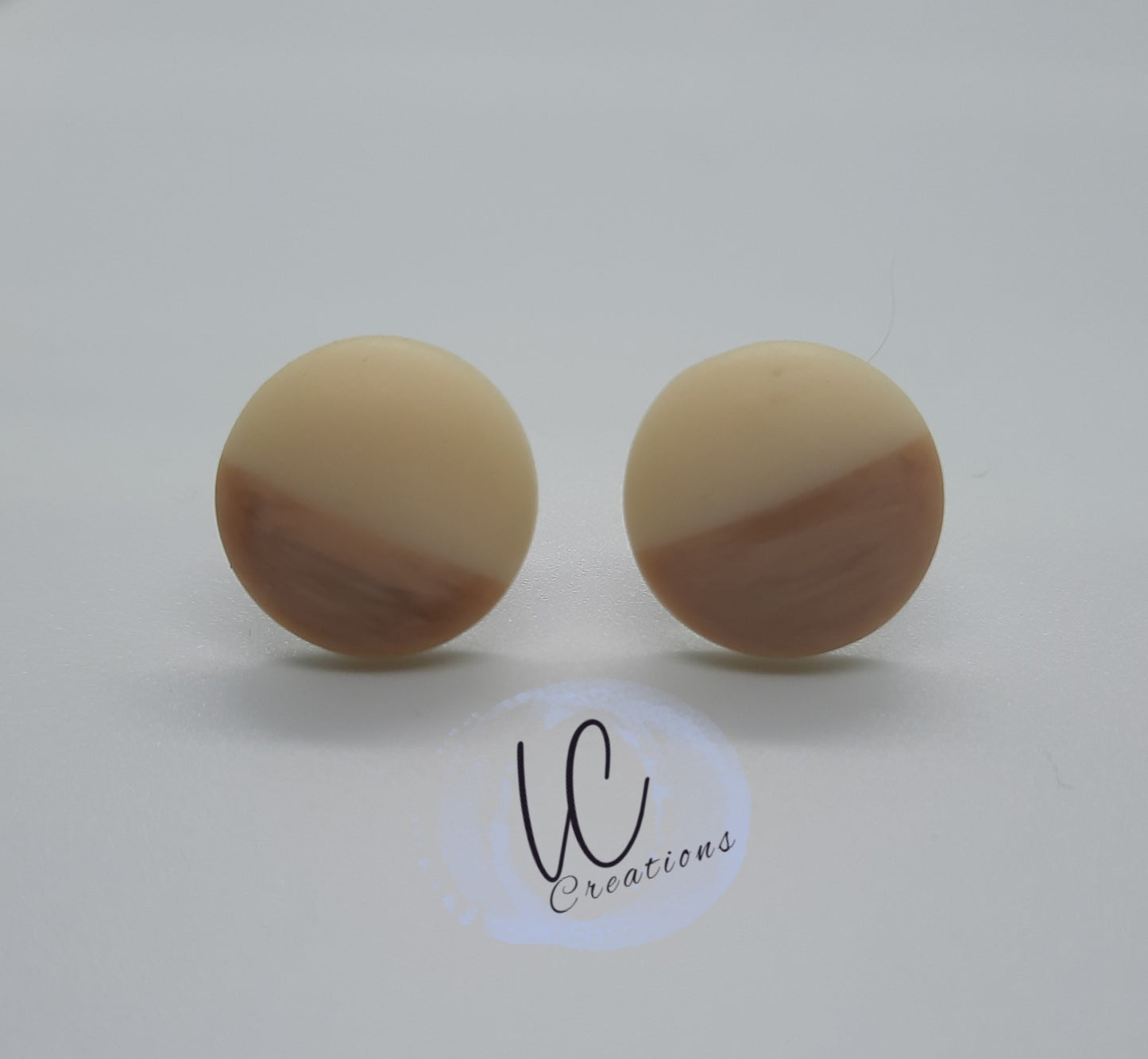Cream & Wood Studs