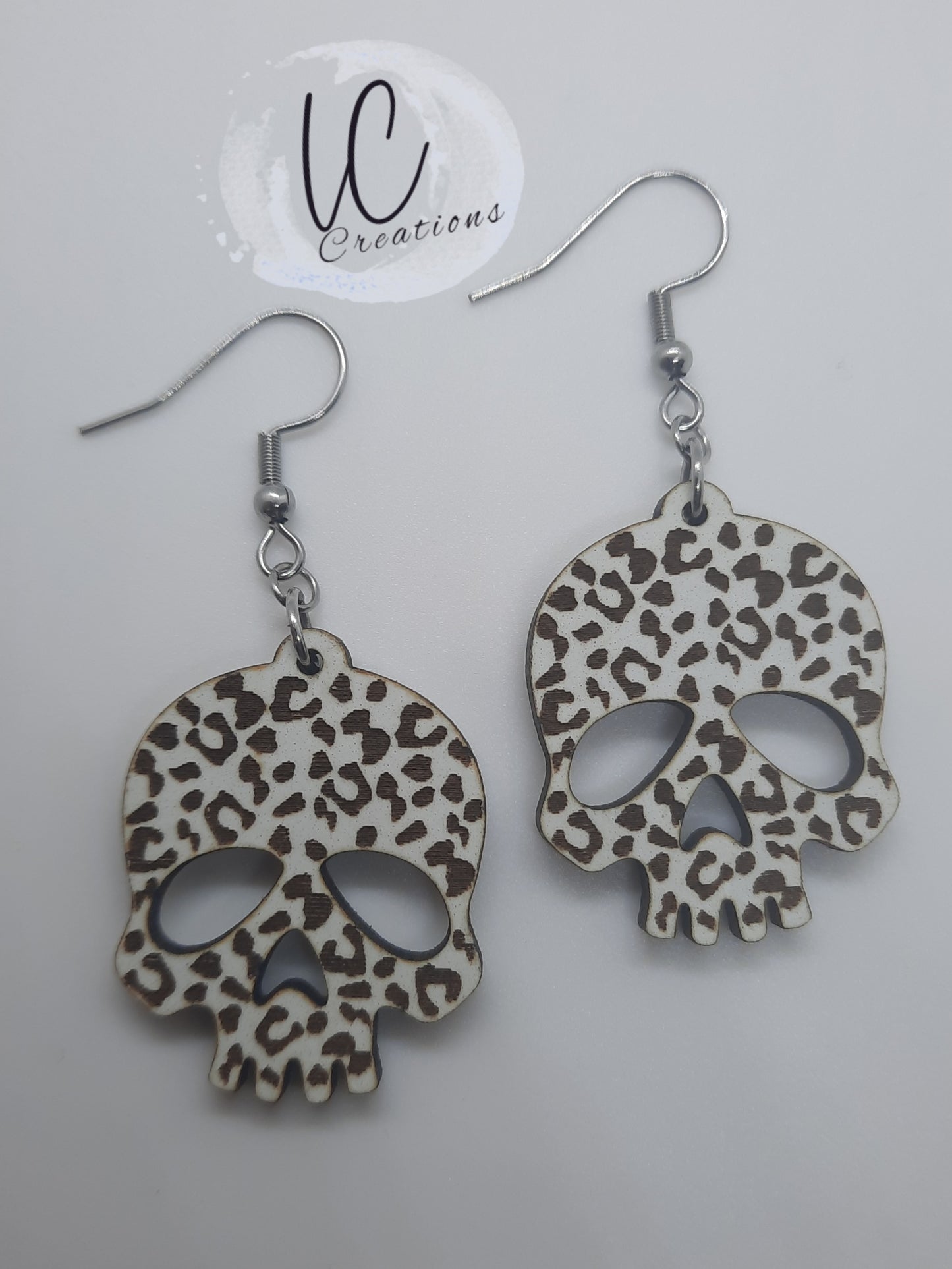 Glow in the Dark Cheetah Skull Dangles