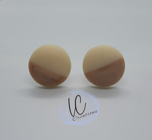 Cream & Wood Studs