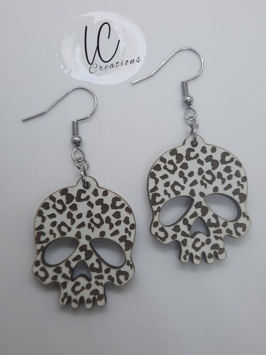 Glow in the Dark Cheetah Skull Dangles