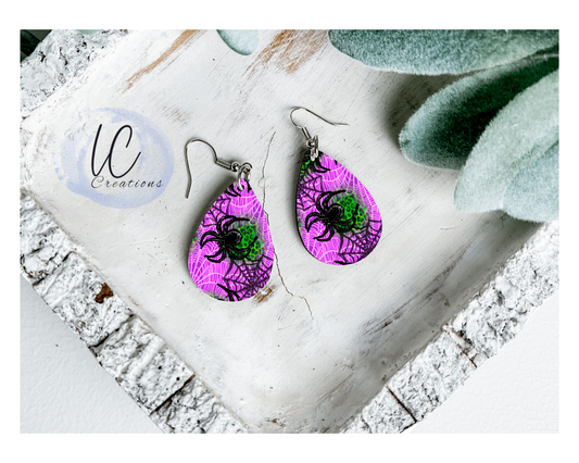 Spider & Web Teardrop